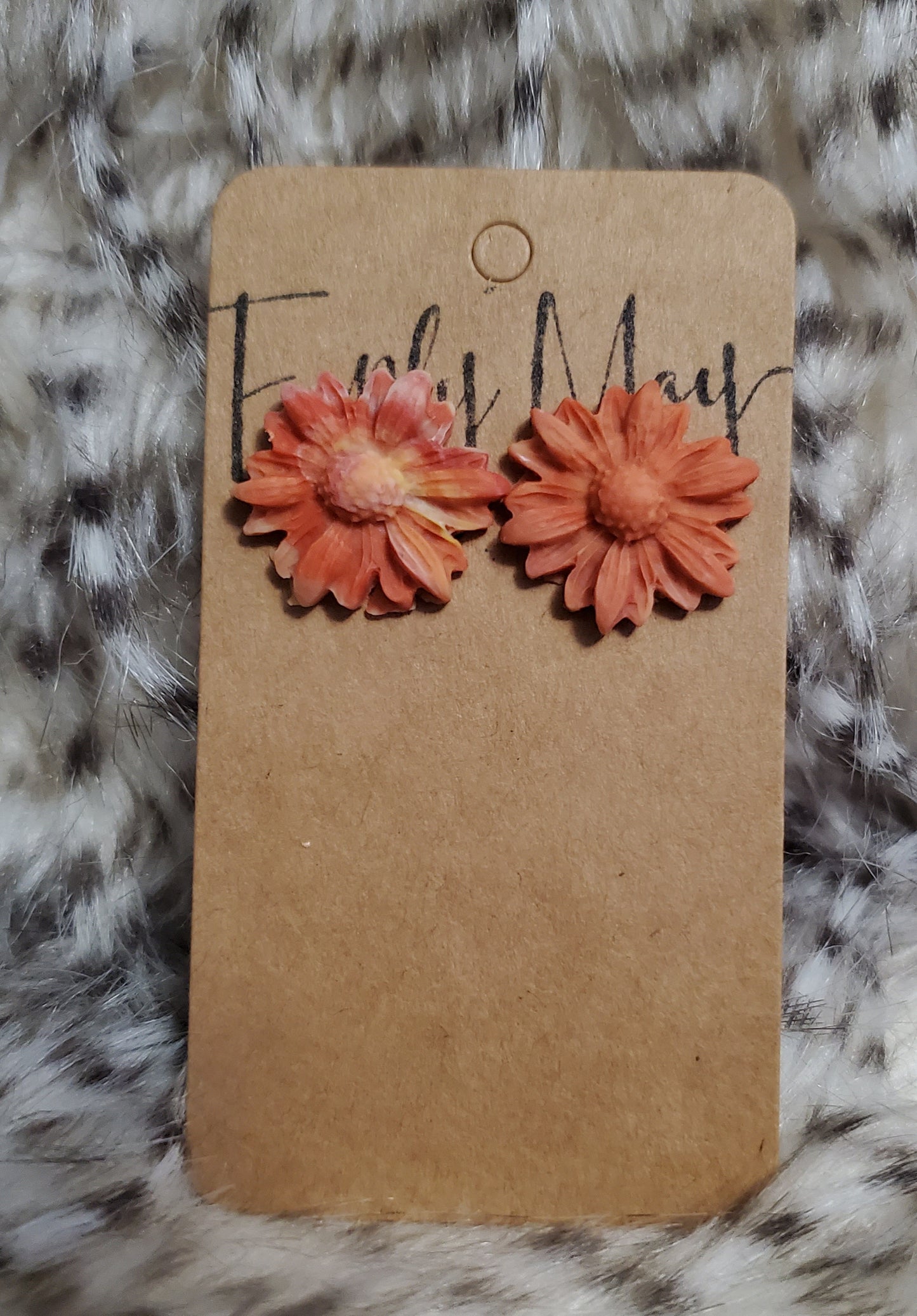 Orange Flower Earrings