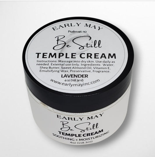 Be Still Temple Cream by Early May, soothing and moisturizing body cream.