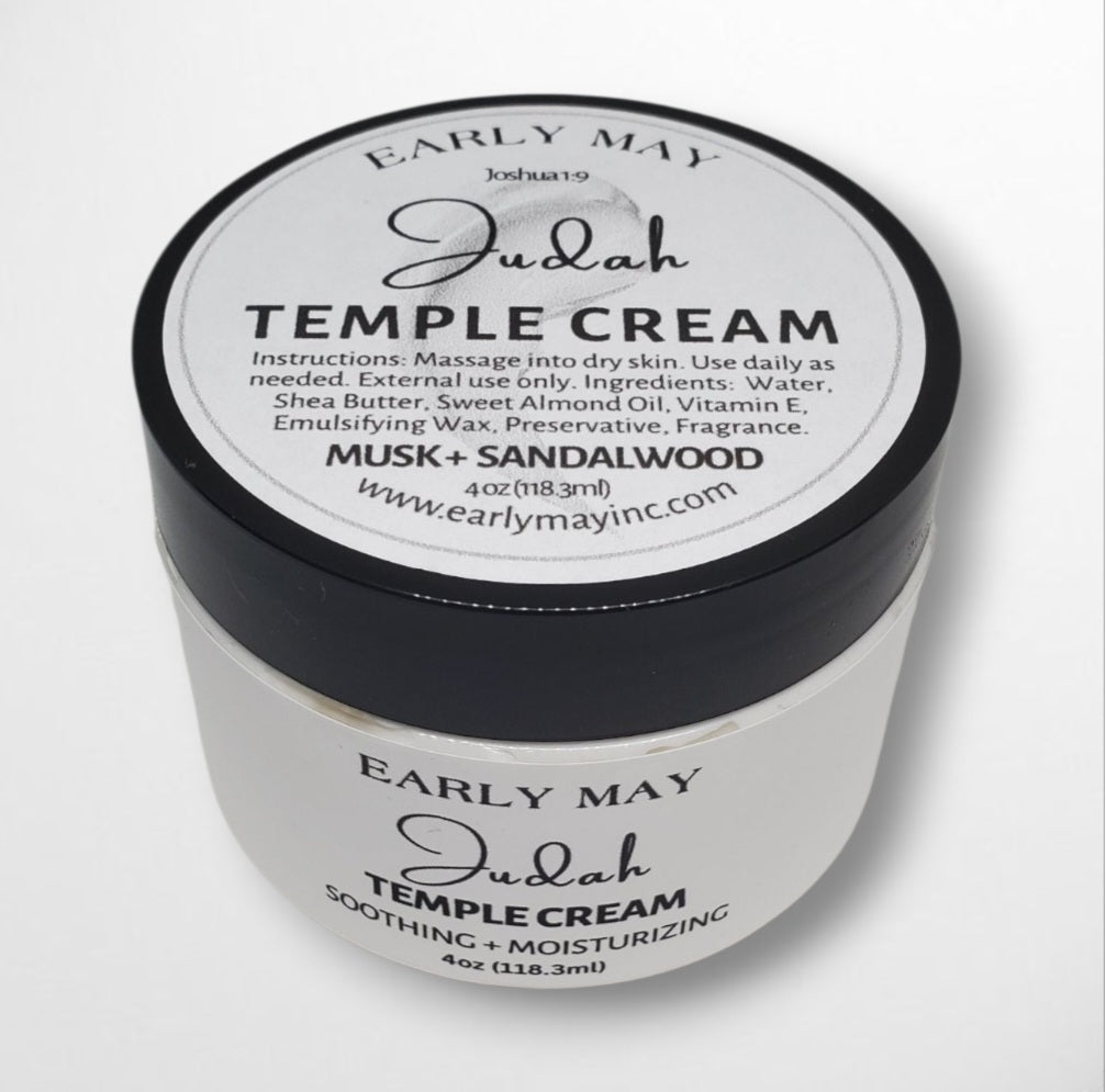 Judah Temple Cream by Early May, soothing and moisturizing body cream.